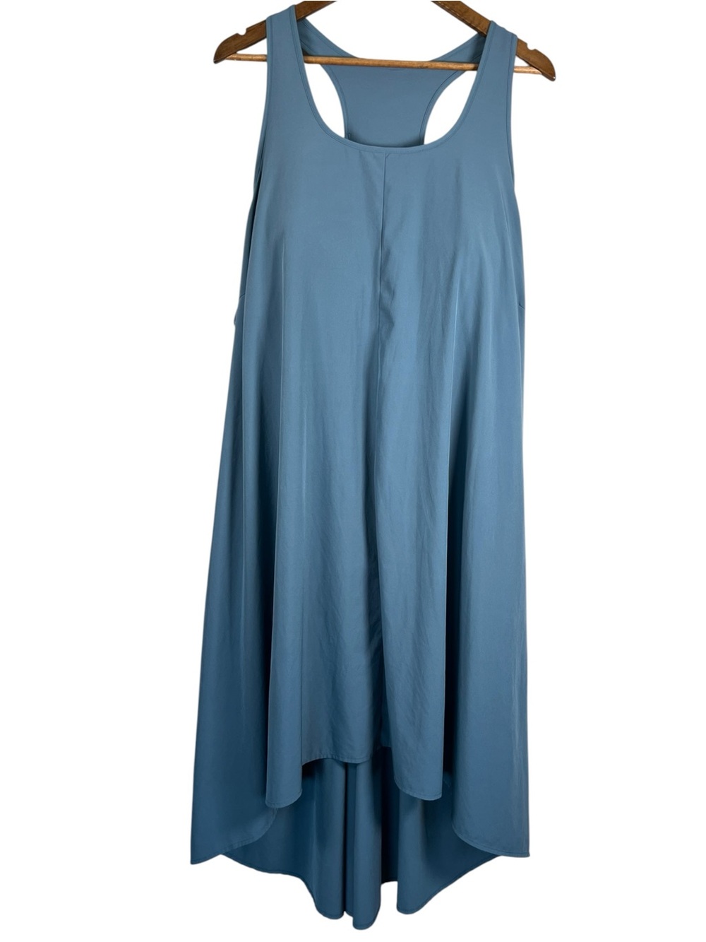 Halara Breezeful 3X Thin Ice Blue High Low Racerback Midi Dress Pockets Coastal